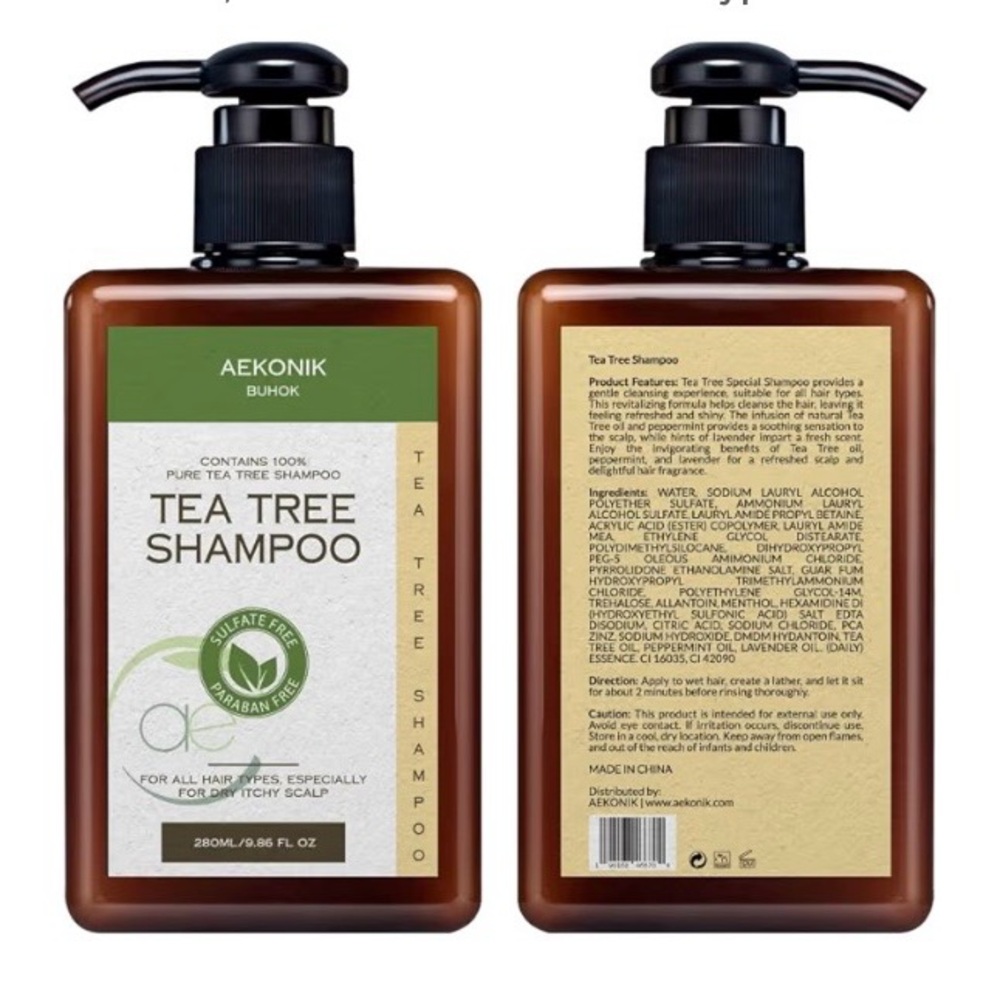 Tea Tree Shampoo with Tea Tree Oil - 280 ML/9.86 FL Oz. New SEALED PACKAGE